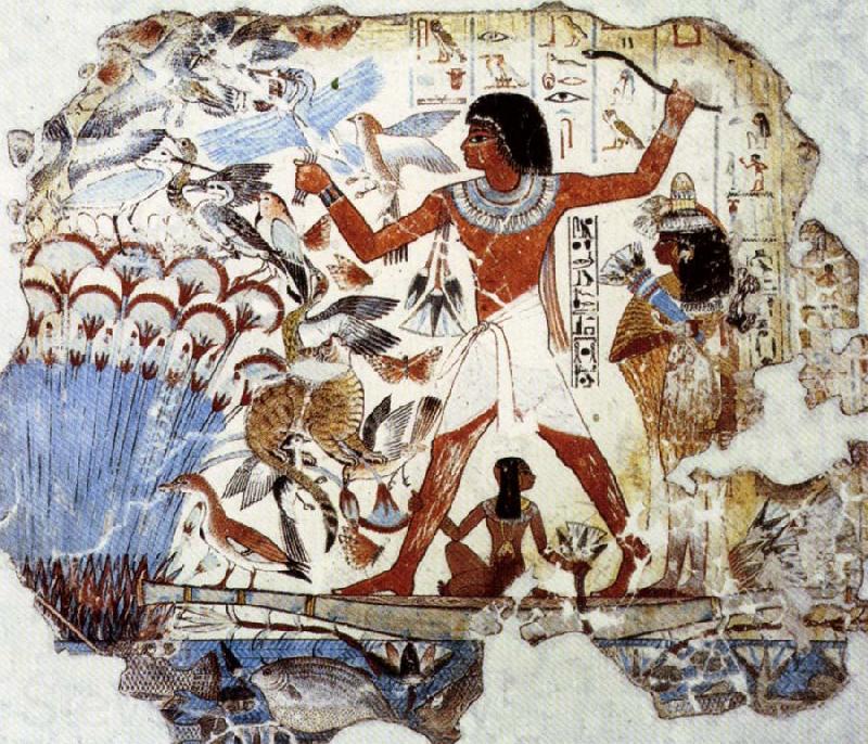 unknow artist Fowling in the Marshes,from the Tomb of Nebamun France oil painting art